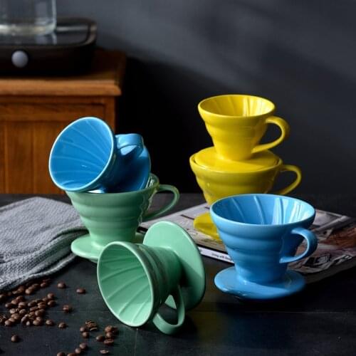 Ceramic Coffee Filter Supporting Coffee Pot Uses Cone-shaped Hand-made Coffee Filter Cup Spiral Drip Filter Coffee Dripper