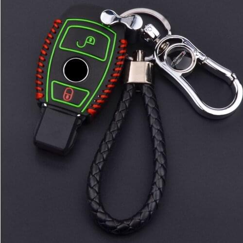 Leahter Key cover Car key Case For Mercedes Benz W203 W204 W212 C180 GLK300 CLS CLK CLA SLK C S E Class Remote Smart key Set Bag