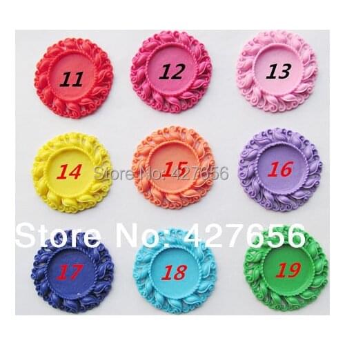 100pcs New AAA Quality Round Flatback (20 Colors) Resin Charm Finding,Filigree Border Base Setting Tray, for 25mm Cabochon