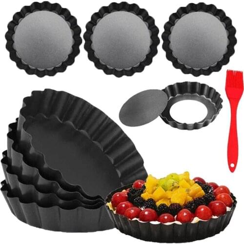 8 Pack Mini Tart Pan, Non-Stick 4 Inch Quiche Pan, Removable Bottom Tart Pan,For Pies,Quiche,Cheese Cakes,Desserts