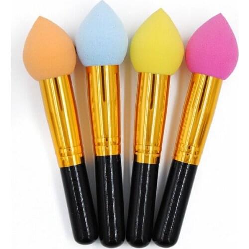 Many color special Non-latex cosmetic pufff makeup sponge with plastic handle