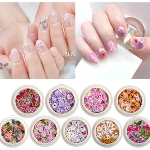 Wood Pulp Nail Art Sticker Foil Nail Art Dried Flower Piece Decoration Jewelry For Diy Nail Decol