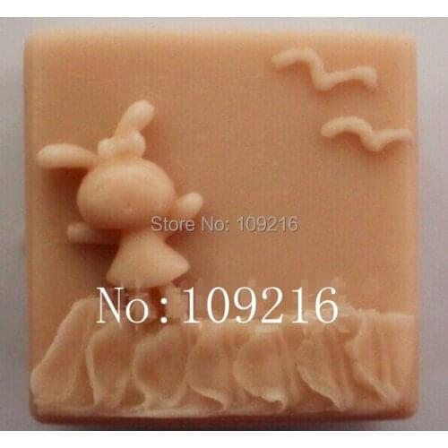 Wholesale!!!1pcs Small Rabbit (zx918) Silicone Handmade Soap Mold Crafts DIY Moulds