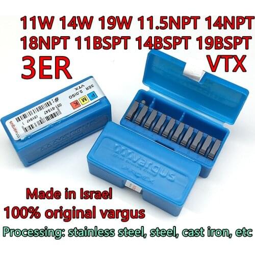3ER 11W 14W 19W 11.5NPT 14NPT 18NPT 11BSPT 14BSPT 19BSPT VTX 100% original vargus carbide Threaded inserts Free shipping