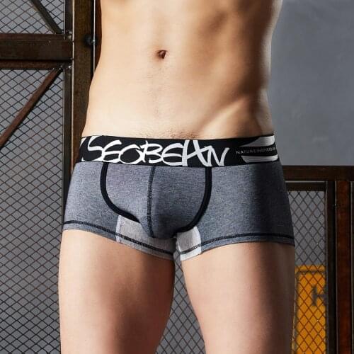 SEOBEAN Mens sexy boxer Man Intimates cotton underwear Pajama boxer for man jockstrap lingerie homme soft slips hombre shorts