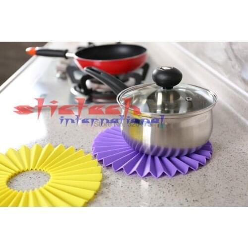 By dhl 100pcs Multifunctional Round Non-Slip Heat Resistant Mat Coaster Cushion Mat Pot Holder Table Silicone Pad