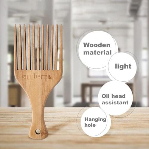 Men Haircut Practical Texturizing Comb Comfortable Easy to Hold Anti-skid Universal Hair Salon Wooden Fork for Daily Life