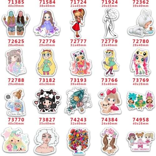 DIY Craft Supplies Sewing Accessories Cartoon Little Girl Printed Planar Resins Mold 10 Pieces. PR-71385