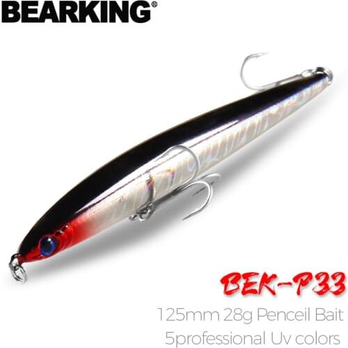 Retail 2017 good fishing lures minnow,quality professional baits 12.5cm/28g,bearking HOT MODEL penceilbait crankbait sinking