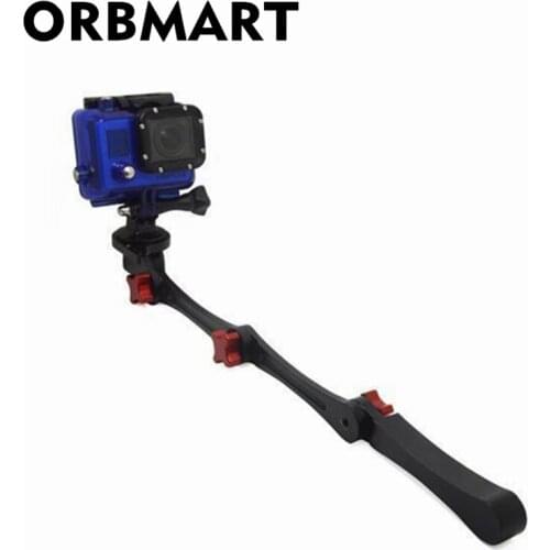 ORBMART Aluminum Alloy Folable Pocket Selfie Stick Stabilizer Grip Mount Monopod For GoPro Hero 4 3 2 1 Xiaomi Yi SJCAM Camera