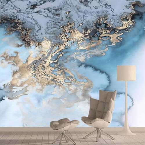 Brick Marble Pattern Wallpaper 3d Murals for Living Room Wall Papers Home Decor Gold Blue Mural Rolls Wallpapers TV Background