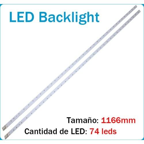 1166mm LED tira de luz de fondo 74 lámpara para for samsung led Backlight tira de luz de fondo de 55 "160617-L/R (- 0,2-0,2) dia