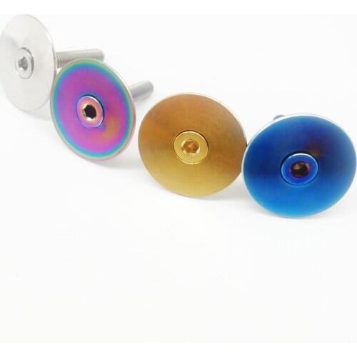 Titanium Cap W M6x30mm Bolt For Bicycle Headset Stem Top Lid Cover Fits 1 1/8" Tube Ti Screws MTB Bikes Fastening