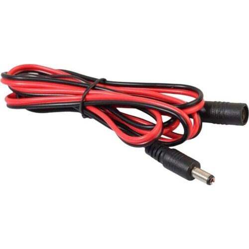1.5M Extension Cable DC5525 Male to Female DC 5.5x2.5 Laptop Monitor Power Cord Black + Red