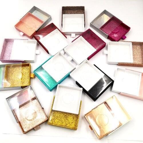 1pc square Transparent drawer eyelashes box eyelashes package mink lashes box wholesale hard peper box customzied your own logo