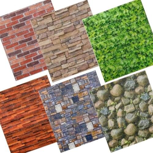 10PCS 77*70cm PE Foam 3d Wall Stickers DIY Self Adhesive Waterproof Brick Wallpaper Kids Room Bedroom Kitchen Home Decoration