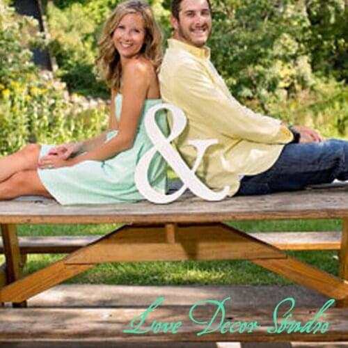 14"tall Wooden letters Ampersand Photography UNPAINTED Wedding Decor - Engagement-Wooden Alphabet Letters- Photography prop