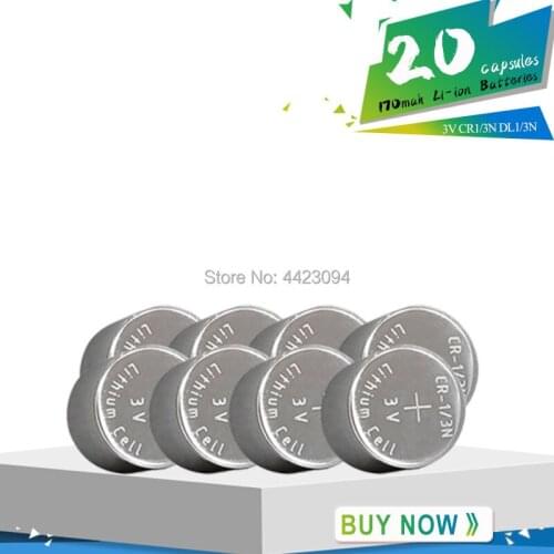 20PCS/lot CR1/3N 3V CR-1/3N M6 M7 DL-1/3N CR13N 3v for Camera Locator primary Lithium battery