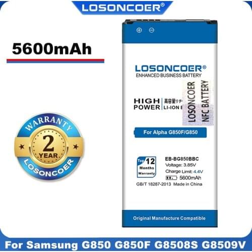 3.85V NFC EB-BG850BBE EBBG850BBE 5600mAh Battery For Samsung Galaxy Alpha NFC Battery G850F G8508S G850T G850V G850M G850A G850