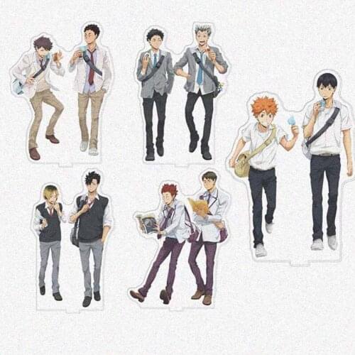 Anime Haikyuu!! Transparent Acrylic Stand 15CM Desk Figure Model Table Plate Action Figures Toys Animation Activities Desk Decor