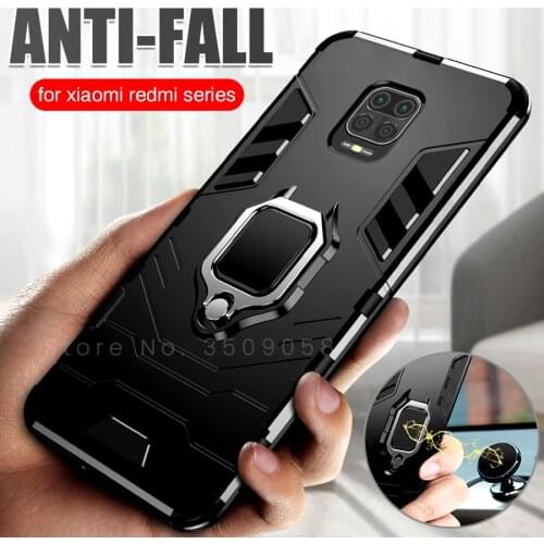 Covers On Redmi 9C 9A Case Armor Metal Ring Case For Xiaomi Poco X3 NFC Redmi Note 9s 9 Pro Case Soft Silicone Shockproof Coque