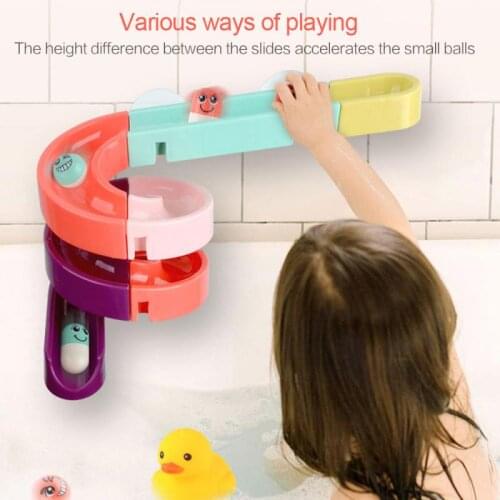 44/24 Bath Toy Baby DIY Assembly Rail Slide Sucker Bathroom Bathtub Shower Toy Duck Water Toy For Children Boys And Girls