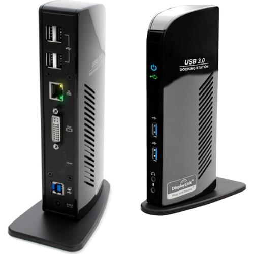 USB 3.0 Docking station using Displaylink chip USB 3.0 to DVI HDMI dual monitor video converter 6-in-1 HDMI DVI Gigabite USB 3.0
