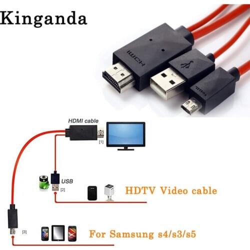 Hot Sale 1080/720P TV HDMI AV Adapter Cable Cord Mirror Casting for Samsung s4/s3/s5 Smart Phone