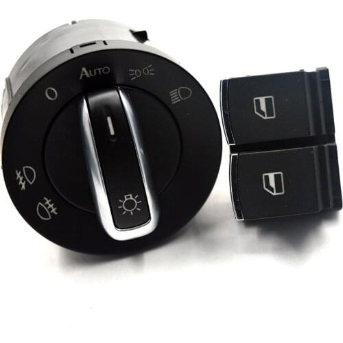 Free shpping sale chrome Window Switch headlight switch for VW passat B6 Eos Golf 5 6 GTI mk5 mk6 5K3959857 5ND941431B 2pcs