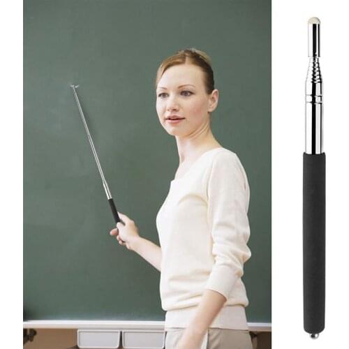 Stainless Steel Touchscreen Pen Telescopic Teacher Pointer Whiteboard Pen Professional Torch Teach Tools Classroom Supplies