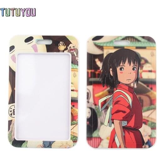 1pc PC2556 Anime Girl Creative Lanyard Card Holder Student Hanging Neck Mobile Phone Lanyard Badge Subway Access Card Holder