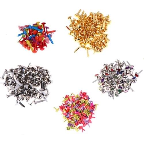 50/100Pcs Iron Round Metal Mini Brads For Scrapbooking Accessories Embellishment Fastener DIY Handmade Crafts