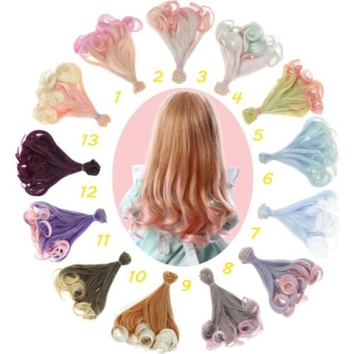 1 Pcs 15*100 cm Curly High-Temperature Doll Wig DIY Accessories for SD for BJD for Blythe 1/3 1/4 1/6 Dolls Curls Hair Wigs