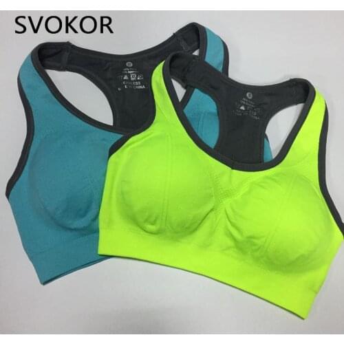 SVOKOR Gym Tank Top Women High Impact Shockproof Underwear Fitness Cropped Sexy Crop Tops Femme Running Vest Push Up Bras