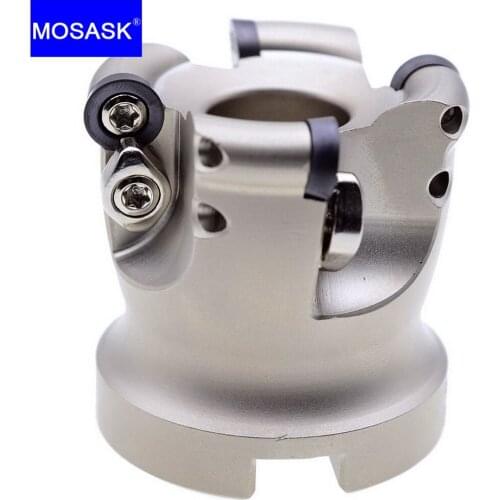 MOSASK EMRW R5 R6 50 63 80 mm Locking Cutter Head Carbide Blade RP CNC Round Nose Face Milling Cutter