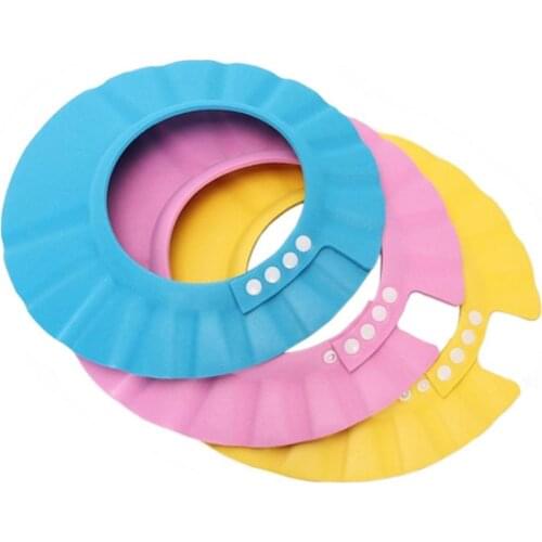 Soft Baby Kids Children Shampoo Bath Bathing Shower Cap Hat Wash Hair Shield Shampoo Hat Ear Protecting Cap Adjustable For Baby