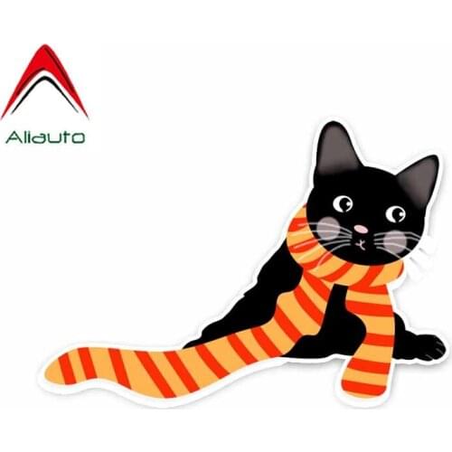 Aliauto Cartoon Car Stickers Animal Cute Cat Decor Cover Scratches PVC Decal for Volkswagen Renault Opel Volvo ,14cm*10cm