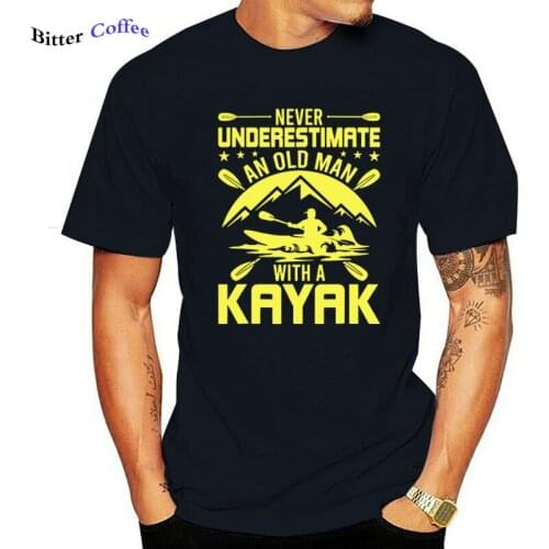 NEW Never Underestimate An Old Man With A Kayak Gift T-Shirt Summer Funny Graphic Birthday Short Sleeve Streetwear T Shirts