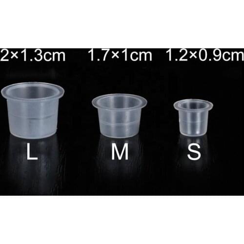 100pcs Plastic Disposable Microblading Tattoo Ink Cups Permanent Makeup Pigment Clear Holder Container Cap Tattoo Accessories