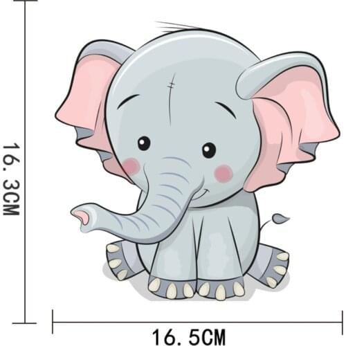 LLY-0663 Popular Car Stickers Lovely Little Baby Elephant Modeling Decal PVC Sunscreen Waterproof Exquisite Cars Sticker