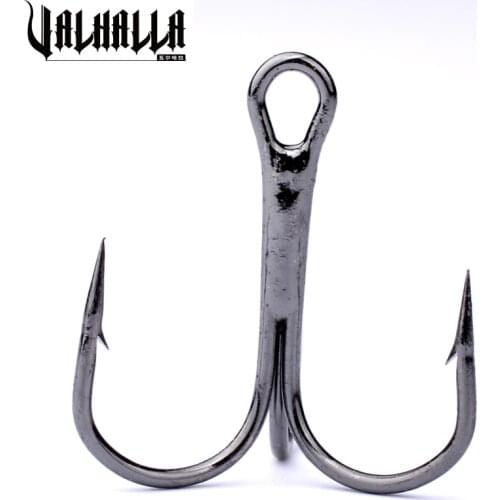 New 50pcs/lot Fishing Hook High Carbon Steel Treble Hooks Fishing Tackle Black/Brown/Red/Siver Color 2/4/6/8/10# Fishing Hooks