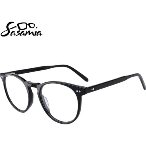 SASAMIA Fashion Round Glasses Women Retro Black Spectacles Vintage Eyeglasses Clear Lens Glasses Optical Spectacle Frame