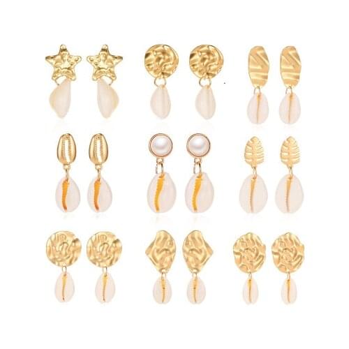 New fashion Retro style natural shell earrings For Women girl Accessories jewelry wholesale
