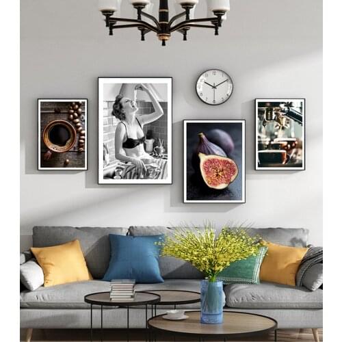 Picture Modern Minimalist Dining Room Decoration Food Kitchen Coffee Vegetable Wall Art Canvas Print Painting Decorative