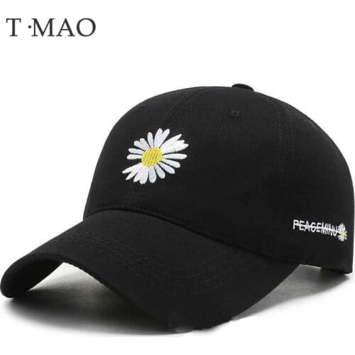 T-MAO Mens Baseball Cap Kpop Womens Cap Breathable Cotton Embroidered Daisies Cap Sport For Gorros Winter Hat Sun Hats
