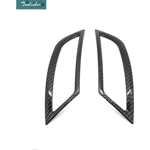 Tonlinker 2 PCS DIY Car styling NEW carbon fiber both sides central outlet lights cover Stickers for Ford KUGA 2013-15 parts