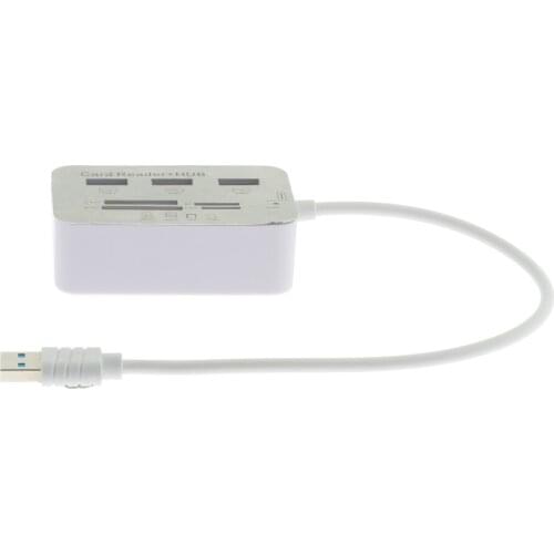 USB 3.0 Hub All-in-1 High Speed MS/SD/M2/TF Cards Reader and 3 USB Interface Combo Adapter for PC Laptop