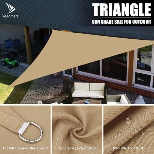 280GSM Waterproof Anti-UV Polyester Triangle Awning Sun Shading Net Sun Shade Sail Outdoor Sun Shelter Garden Canopy Shade Cloth