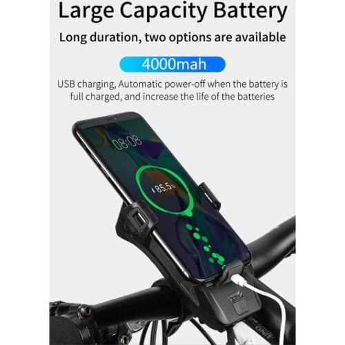Waterproof Bicycle Light with Bike Horn/Phone Holder/Power Bank Bicycle Lighting