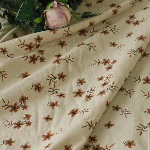 High quality pure cotton fabric Vintage rice bottom flower fabrics Shirt Dress Gown windbreaker tissu